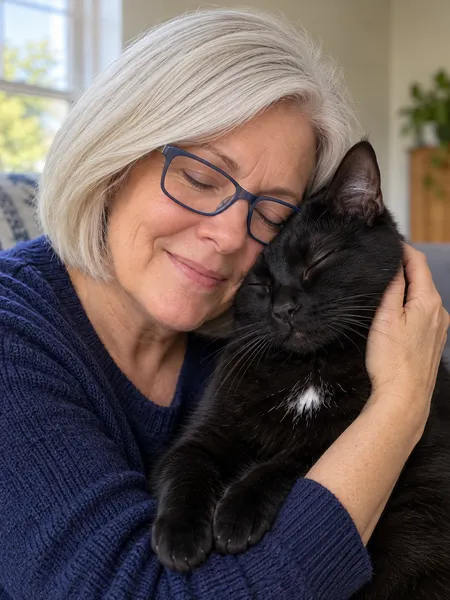 Hello, little soul — fictional people and pets showing the suggested composition